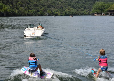 Waterskiing and wakeboarding lake Austin