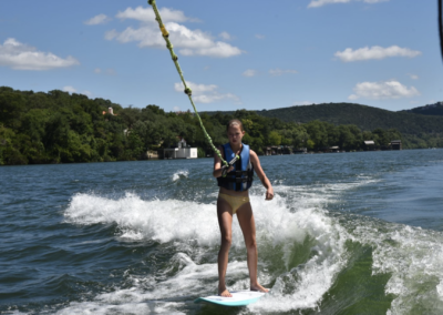 Wakesurfing on Lake Austin