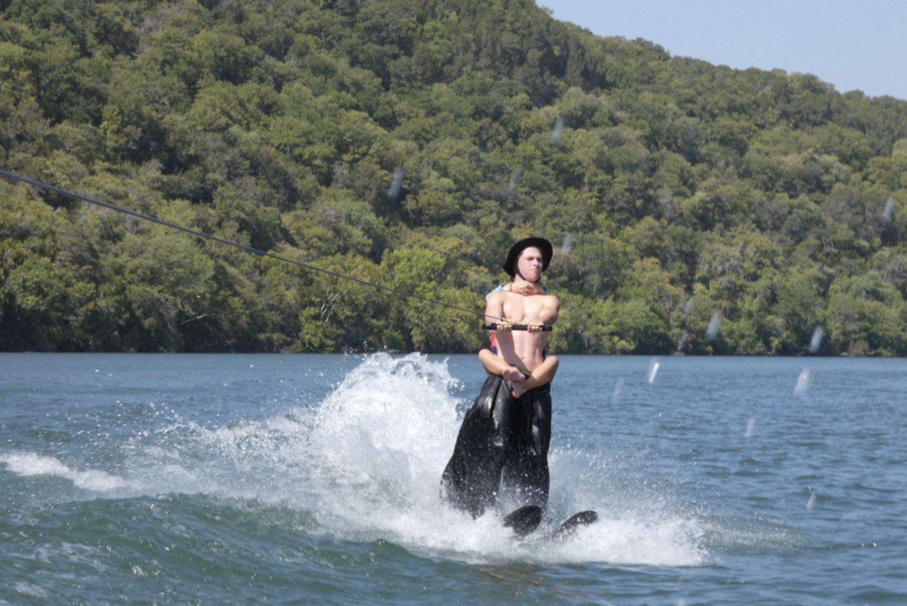 Learning to waterski at camp