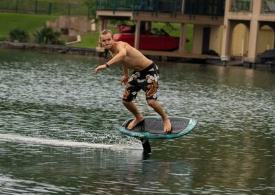 Wake-foiling lake Austin